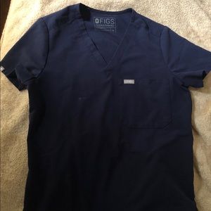 Figs Navy Catarina Scrub Top XS